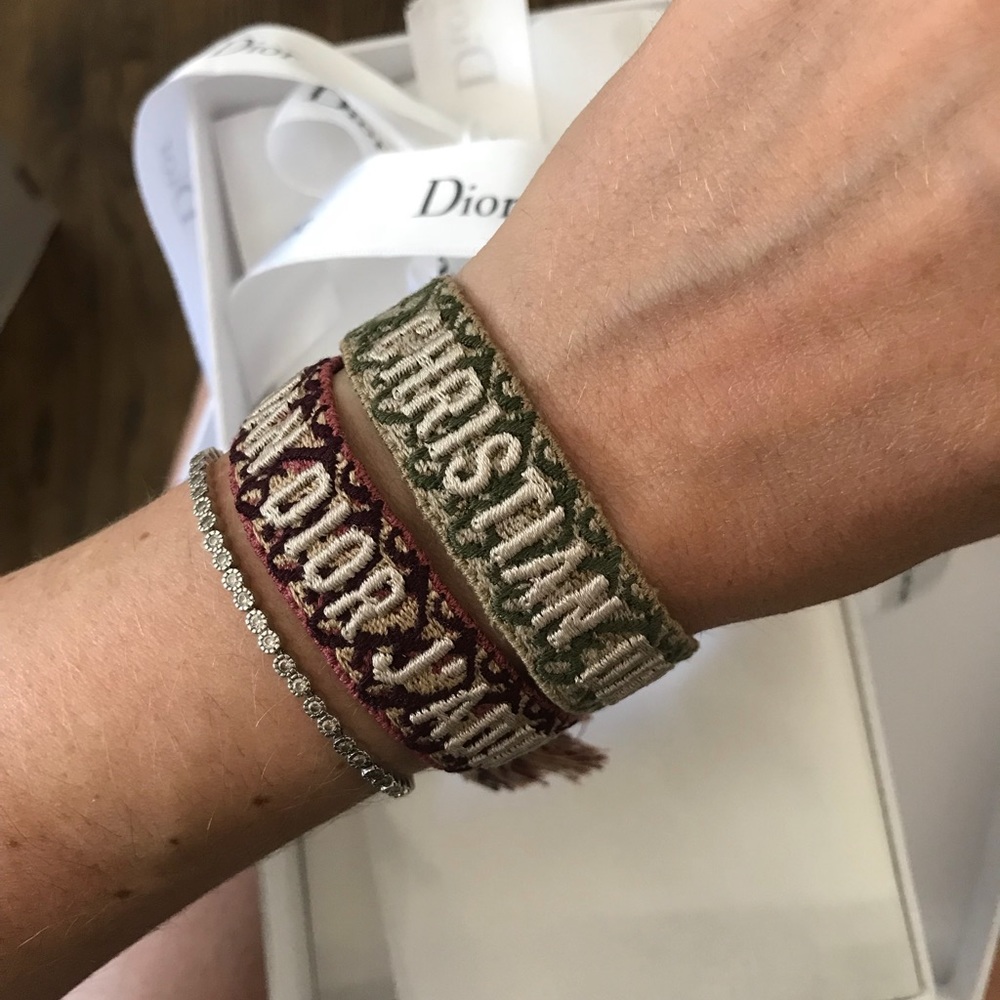 Authentic Dior Woven Friendship Bracelet- Green